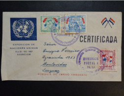Paraguay - Enveloppe FDC Avec Timbres Et Cachet De L'ONU (1957). - ONU