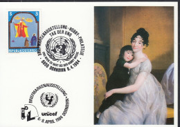 UNO NEW YORK  UNICEF-Kunstkarte, Mutter Mit Kind Von Tischbein, Aussellungskarte Dornbirn 6.4.1984 - Briefe U. Dokumente