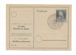 "ALL.BESETZUNG" 1948, Postkarte Mit Privatem Zudruck "Heinrich Von Stephan", Sonderstempel "NIEDERSEDLITZ" (3016) - Postwaardestukken