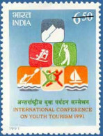 INDIA 1991 INTERNATIONAL CONFERENCE ON YOUTH TOURISM NEW DELHI SINGLE STAMP MNH - Ungebraucht