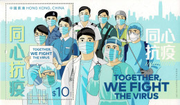 HONG KONG 2020 Mi BL 379 COVID-19 TOGETHER WE FIGHT THE VIRUS MINT MINIATURE SHEET ** - Blocks & Sheetlets