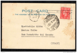 GRAN BRETAGNA - POST CARD FLY - ADVERTISING - 18 JUNE 1949 - SENT TO ITALY - SAN BENEDETTO DEL TRONTO - Covers & Documents
