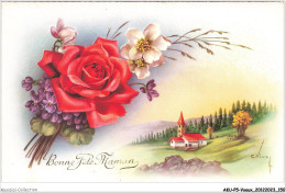 AKUP5-0409-VOEUX - BONNE FETE MAMAN - FLEURS ROUGE - Muttertag