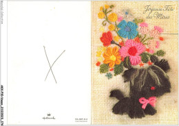 AKXP10-1007-VOEUX - Joyeuse Fete Des Meres - Fleurs Et Chien En Laine - CP Double - Muttertag