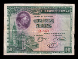 España Spain 500 Pesetas Cardenal Cisneros 1928 Pick 77 Bc F - 500 Pesetas
