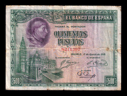 España Spain 500 Pesetas Cardenal Cisneros 1928 Pick 77 Bc F - 500 Pesetas