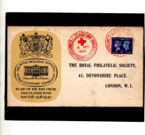 GRANDE BRETAGNE.1940. OFFICIEL FDC "STAMP CENTENARY (RED CROSS) EXHIBn LONDON" - Covers & Documents