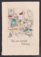 GERMANY 1937, Vintage Postcard, Bei Uns Herrscht Ordnung, Duck, Birds, Posted - Oiseaux