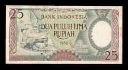 Indonesia 25 Rupiah 1958 Pick 57 Mbc Vf - Indonesia