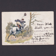 GREAT BRITAIN 1903, Vintage Postcard, Jack Broadrick, We're Over Anyhow, Posted - Pferde