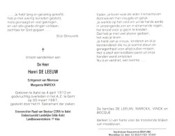 Henri De Leeuw (1912-1987) - Images Religieuses