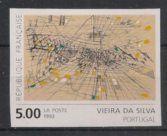 FRANCE - 1993 - N°YT. 2835a - Vieira Da Silva - VARIETE Non Dentelé / Imperf. - Neuf Luxe ** / MNH / Postfrisch - 1991-2000