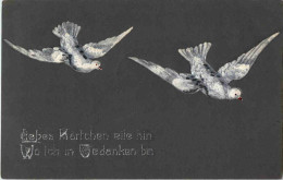 Grüsse Aus - Tauben - Prägekarte - Oiseaux