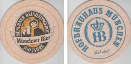 Y5001095 Bierdeckel Rund - Hofbräuhaus In München Seit 1589 - Sous-bocks