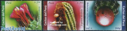 Peru 2008 Cactus Flowers 3v, Mint NH, Nature - Cacti - Flowers & Plants - Cactus
