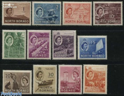 North Borneo 1954 Definitives 12v, Shortset, Mint NH, Nature - Transport - Various - Animals (others & Mixed) - Cattle.. - Rotary, Lions Club