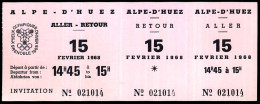 Billet De Transport Aller Retour GRENOBLE - L'ALPE D'HUEZ 15 Février 1968 Jeux Olympiques D'hiver Grenoble BOBSLEIGH à 4 - Europe