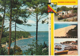 ***  33  ****   ARES  ARCACHON  Multi-vues Du Bassin Petit Train Etc Timbrée - Arès