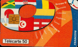 TELECARTE..50...FOOT....COUPE DU MONDE 98... GROUPE G ET H - Deportes