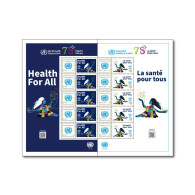 ONU New-York Et Genève 2023 - Feuille De Timbres Personnalisés " WHO OMS 75th Anniv. Health For All" ** - WHO