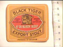 Etiket étiquette Brouwerij DE BLIECK Aalst BLACK TIGER EXPORT STOUT - Bier