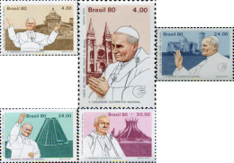 293984 MNH BRASIL 1980 VISITA DEL PAPA JUAN PABLO II A BRASIL - Ongebruikt