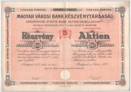 Delcampe - Budapest 1922-1923. "Magyar Városi Bank Részvénytársaság" 25 Részvénye Egyben, Egyenként 400K-ról (2x), Szelvényekkel, S - Non Classés