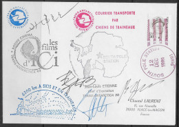 EXPEDITION AU POLE SUD TRANS-ANTARCTICA 90 DIRIGEE PAR JEAN-LOUIS ETIENNE - COURRIER TRANSPORTE PAR CHIENS DE TRAINEAUX - Antarctic Expeditions