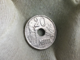 Greece - 20 Lepta 1912 Vintage Reproduction / Fake Era Coin ?  2.85 Grams  22 Mm - Greece