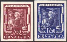 Croatia 1943 Maths, Astronomy Mi. 148/49 Imperf Colour Proofs In Unissued Colours, Fine & Very Scarce. (2) Fine MH - Croatia
