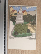 ILLUSTRATEUR JOSEF KARL SCHWETZ #FG62010 SERIE WIENER WERKSTAETTEN N° 217 KARLSBAD MARKTPLATZ - Wiener Werkstätten