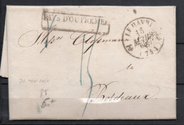 Etats Unis - New-York - Entrée Maritime " Pays D'Outremer " Par Le Havre -  Pour Bordeaux - 1832 - 1801-1848: Précurseurs XIX