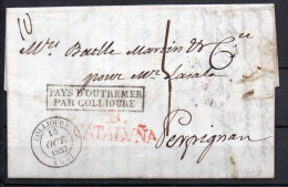 Espagne - B. Cataluna - Entrée " Pays D'outremer Par Collioure " -  Pour Perpignan - 1837 - 1801-1848: Vorläufer XIX