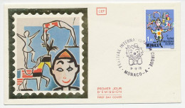 Cover / Postmark Monaco 1976 Clown - Acrobat - Elephant - Horse - Circus