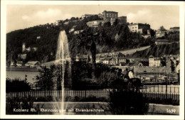 CPA Koblenz Am Rhein, Rheinanlagen, Fontäne, Feste Ehrenbreitstein - Autres & Non Classés