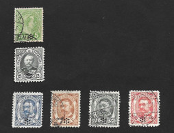 LUXEMBOURG - PERFIN - PERFINS - LOCHUNG - CAISSE D'EPARGNE - 6 TIMBRES DIFFERENTS - ADOLPHE - GUILLAUME - Variétés & Curiosités