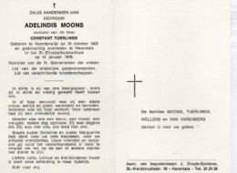 Adelindis Moons Geb Noorderwijk 10 Okt 1903 Overlte Herentals 12 Jan 1979 - Other & Unclassified