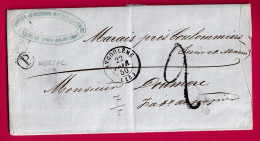 CAD TYPE 15 ANGOULEME CHARENTE BOITE RURALE P NERSAC POUR MARAIS SEINE ET MARNE 1850 - 1801-1848: Précurseurs XIX