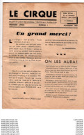LE CIRQUE . Bulletin De Liaison Des Anciens Du 5e 1et R.M.S.M.  2e D.B.  Novembre 1945 . 2 DB 5 1 RMSM . P. LOUZEAU - Other & Unclassified