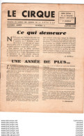 LE CIRQUE . Bulletin De Liaison Des Anciens Du 5e 1et R.M.S.M.  2e D.B.  Janvier 1946 . 2 DB 5 1 RMSM . P. LOUZEAU - Other & Unclassified