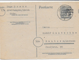 SBZ: Bad Salzungen/Breitungen 1949 Nach Bautzen - Brieven En Documenten