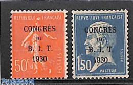France 1930 B.I.T. Congress Overprints 2v, Mint NH - Neufs