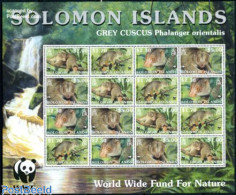 Solomon Islands 2002 Grey Cuscus M/s (with 4 Sets), Mint NH, Nature - Animals (others & Mixed) - World Wildlife Fund (.. - Salomoninseln (Salomonen 1978-...)