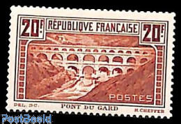 France 1929 20Fr, Perf. 13.5, Stamp Out Of Set, Mint NH, Art - Bridges And Tunnels - Neufs