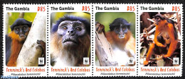 Gambia 2016 WWF, Monkeys 4v [:::] Or [+], Mint NH, Nature - Monkeys - World Wildlife Fund (WWF) - Wild Mammals - Gambia (1965-...)