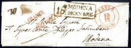 Cover 1841/1846, Due Lettere Per Modena, Una Da Milano Il 25.8.1841 Per Reggio Con Bollo Accessorio "AFFR... FRONTIERA" - Lombardo-Veneto