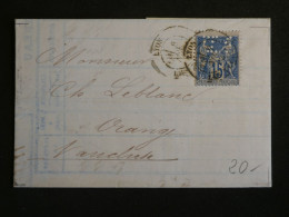 DW21 FRANCE .LETTRE   PERFORé PERFIN COVER . .  LYON   SAGE  15C +  + - Covers & Documents