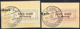 O 1945, Private Gebührenzettel Zu 6 Und 12 Pfennig, Gestempelt, Mi. 1,2 / 120,- - Other & Unclassified