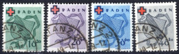 Delcampe - O 1949, Rotes Kreuz, Komplette Serie 4 Werte Gestempelt, Signiert Schlegel, Mi. 42-45 A / 400,- - Autres & Non Classés