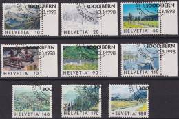 1998 Schweiz ⵙ Zum: 943-951, MI: 1643-1648+1655-1657, Dauermarken, Bilder Der Schweiz - Oblitérés